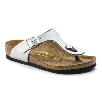 Dámské Gizeh Birkenstock Birko-flor Stříbrné | CZ 439HAP